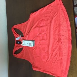 Adidas Red Halter Crop Tank Top